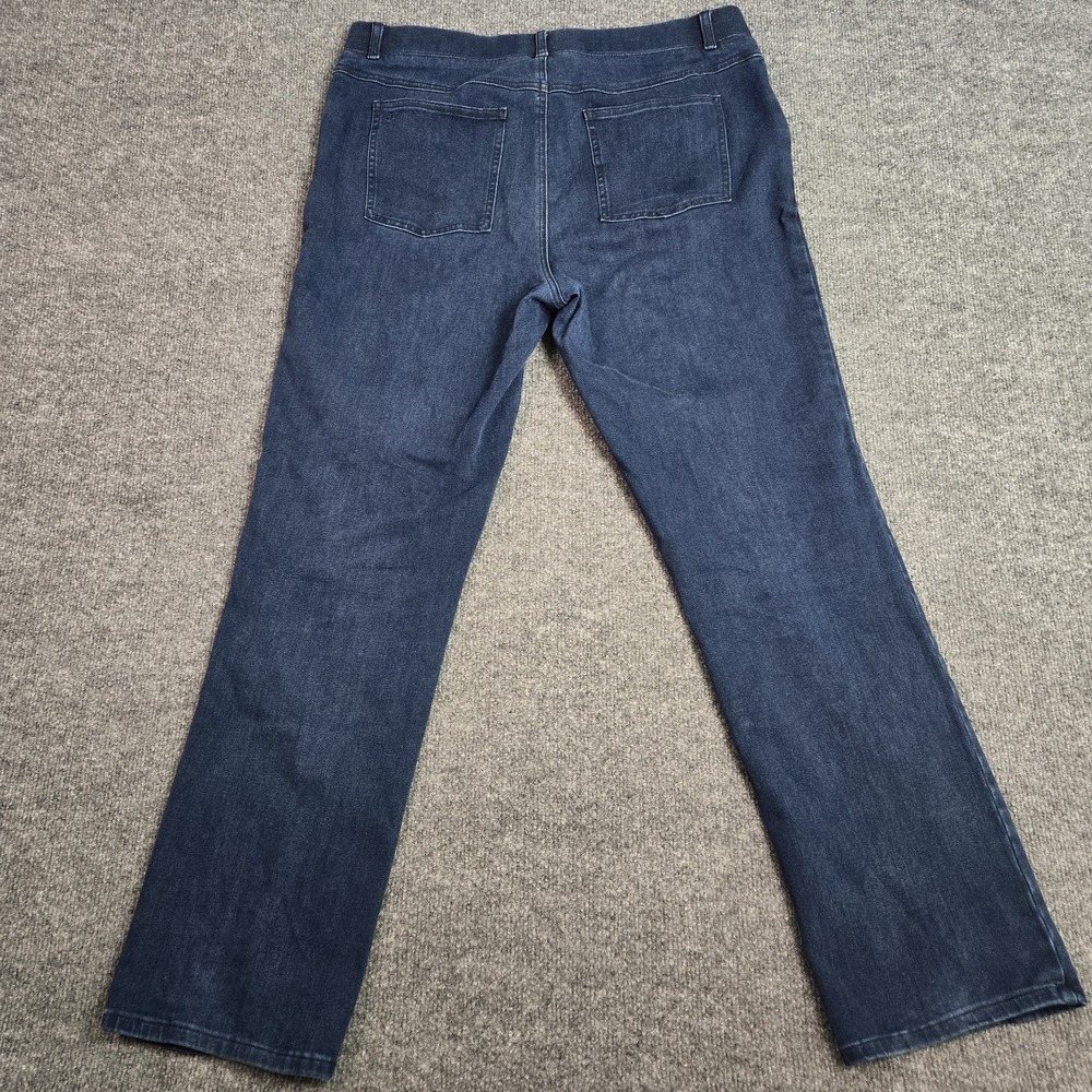 Betabrand Womens XL Petite Straight Jeans Dark Wash Stretch Denim 36x29 Pull On - Picture 6 of 13